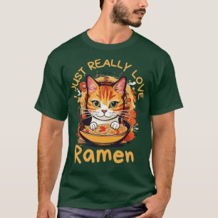 Camiseta Ramen Cat Kawaii Clothes Otaku Clothing Manga