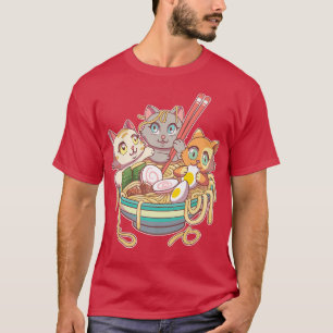 Camiseta Ramen Cat Kawaii Fan Anime Japoneses Noodles Asia 