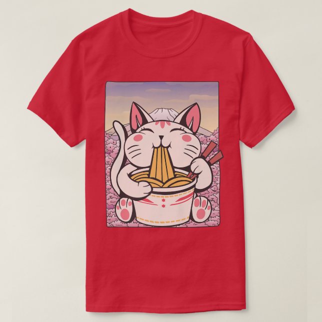 Camiseta Ramen Cat Lover Kawaii Anime 1489 (Diseño del anverso)