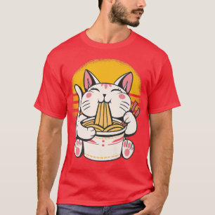 Camiseta Ramen Cat Lover Kawaii Anime Premium T-Shirt