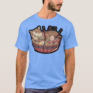 Camiseta Ramen Cat Neko Anime Kawaii Japanese Merch Gifts W