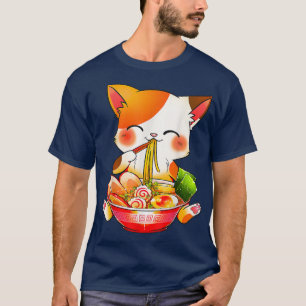 Camiseta Ramen Cat Neko Anime Kawaii Japonés