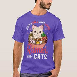 Camiseta Ramen Cat Neko Anime Kawaii Otaku Chica 