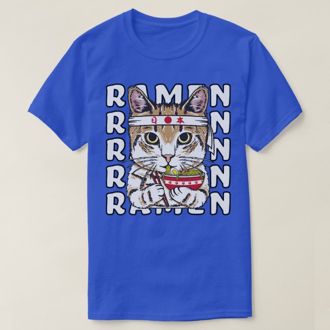 Camiseta Ramen Cat Ninja Anime Kawaii Japonés  (Diseño del anverso)