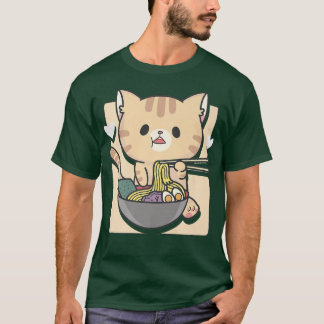 Camiseta Ramen Cat Otaku Aesthetic Kawaii 