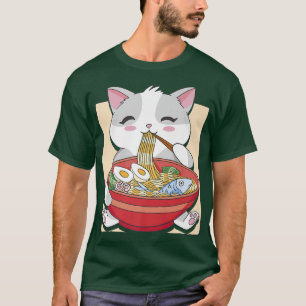 Camiseta Ramen Cat Otaku Aesthetic Kawaii 1515