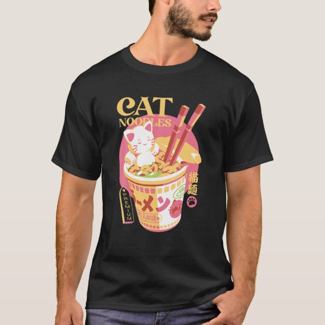Camiseta Ramen Cat T Kawaii Anime Tee Japonés (Anverso)
