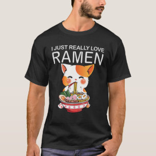 Camiseta Ramen Cats Kawaii Anime Chicas de comida japonesa