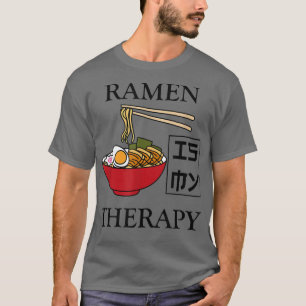 Camiseta Ramen como terapia irónica tazón de comida japones