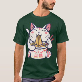 Camiseta Ramen Cute Cat Kawaii Anime Tee Japanese 