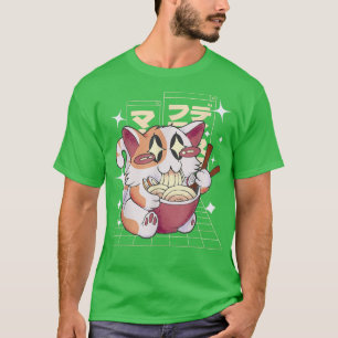 Camiseta Ramen Cute Cat Kawaii Anime Tee Japonés 