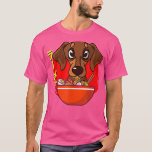 Camiseta Ramen Dachshund Perro Kawaii Noodle japonés de Ram