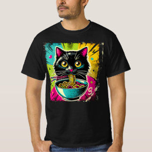 Camiseta Ramen de gato japonés Anime Manga Ramen Kawaii