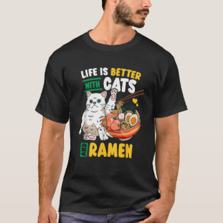 Camiseta Ramen de gato Kawaii