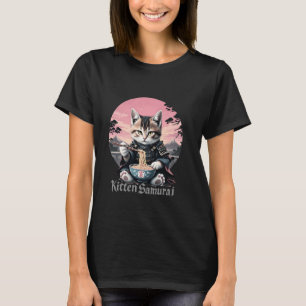 Camiseta Ramen de Samurái Gatito Arte Japonés Guerrero Ninj