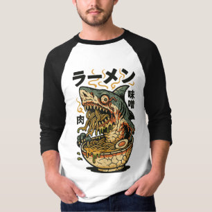 Camiseta Ramen de tiburón zombi - Sombrío horror comida jap