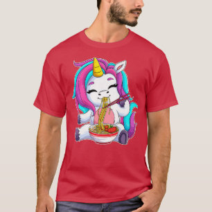 Camiseta Ramen de Unicornio Kawaii Anime Comida Japonesa Re