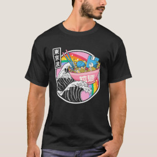 Camiseta Ramen digital Bowl Kanagawa Oave Japón Otaku Anime