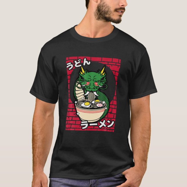 Camiseta Ramen Dragon Tee Kawaii Cute Noodles Anim Japonés (Anverso)