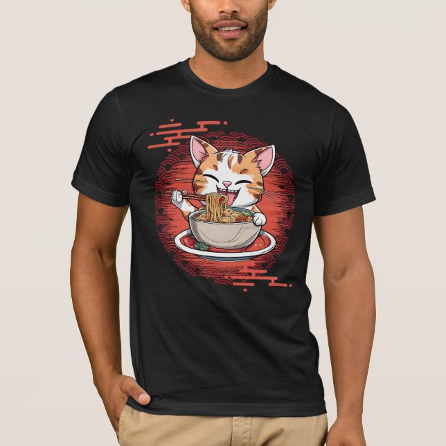Camiseta Ramen Eating Cat (Anverso)