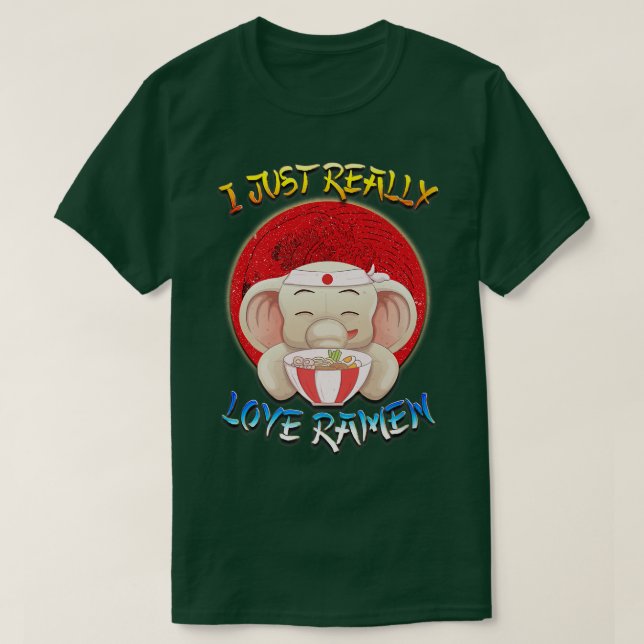 Camiseta Ramen Elephant Kawaii Regalos Anime Amen A Ramen J (Diseño del anverso)
