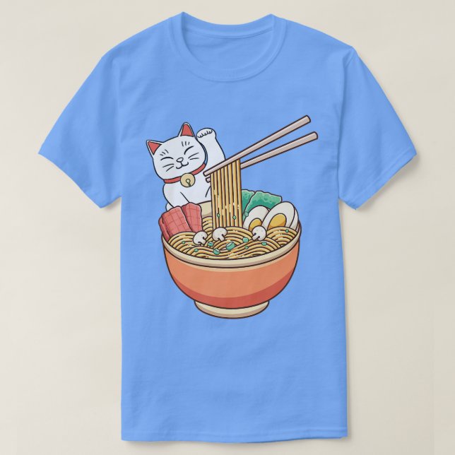Camiseta Ramen Es Vida Amar Ramen Gato Fideos Japoneses Kaw (Diseño del anverso)