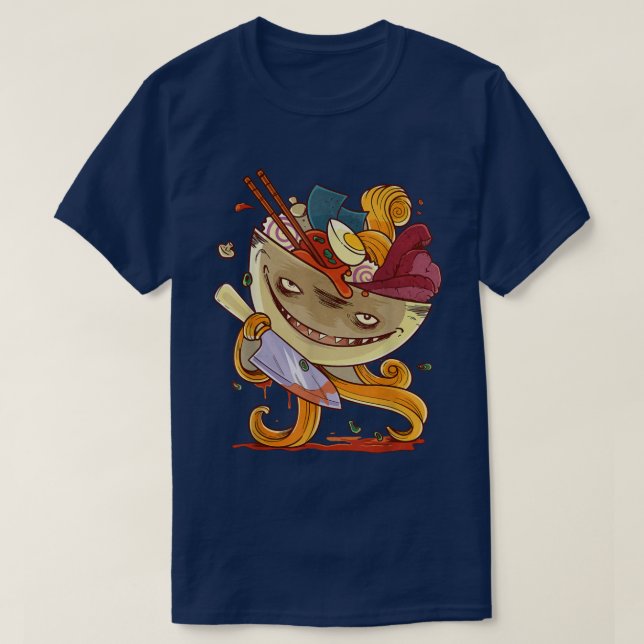 Camiseta Ramen  Food Monster tshirt Kawaii Anime Tee Japane (Diseño del anverso)