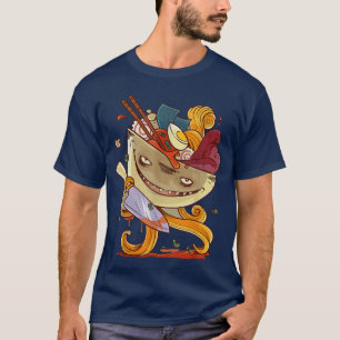 Camiseta Ramen  Food Monster tshirt Kawaii Anime Tee Japane