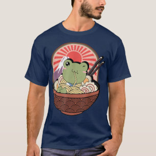 Camiseta Ramen Frog Bowl de fideos japoneses comen rana