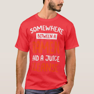 Camiseta Ramen gracioso y una fiera de juice limpia comida