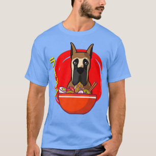 Camiseta Ramen Gran Danés Perro Kawaii Fideos Ramen Japones