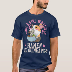 Camiseta Ramen Guinea Chica de cerdo Love Anime Kawaii