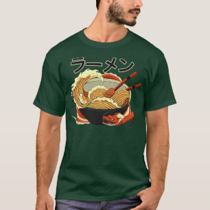 Camiseta Ramen Hiragana Bowl De Fideos Y Dragón Asiático