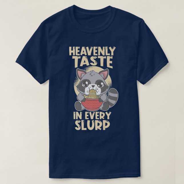 Camiseta Ramen Japan Kawaii Anime Noodle Bowl Racoon 1628 (Diseño del anverso)