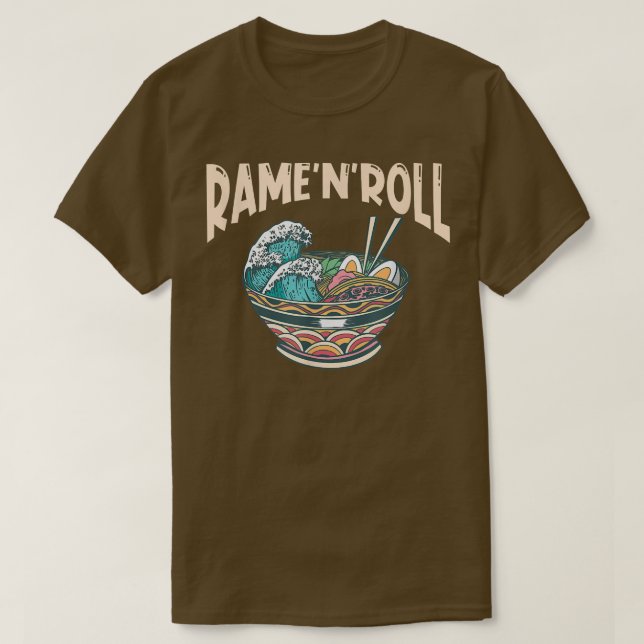 Camiseta Ramen Japón Kawaii Noodle Bowl Pun Kanagawa Wave 9 (Diseño del anverso)