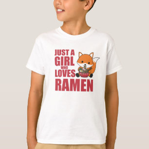 Camiseta Ramen Japonés Noodle Cute Fox come Ramen