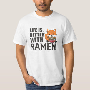 Camiseta Ramen Japonés Noodle Cute Fox come Ramen