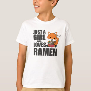 Camiseta Ramen Japonés Noodle Cute Fox come Ramen
