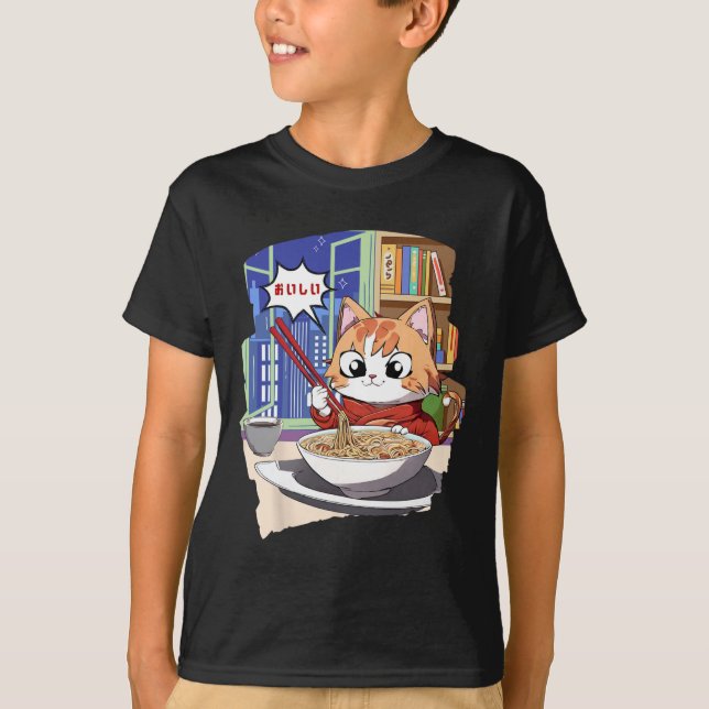 Camiseta Ramen Kawaii Cat Anime (Anverso)