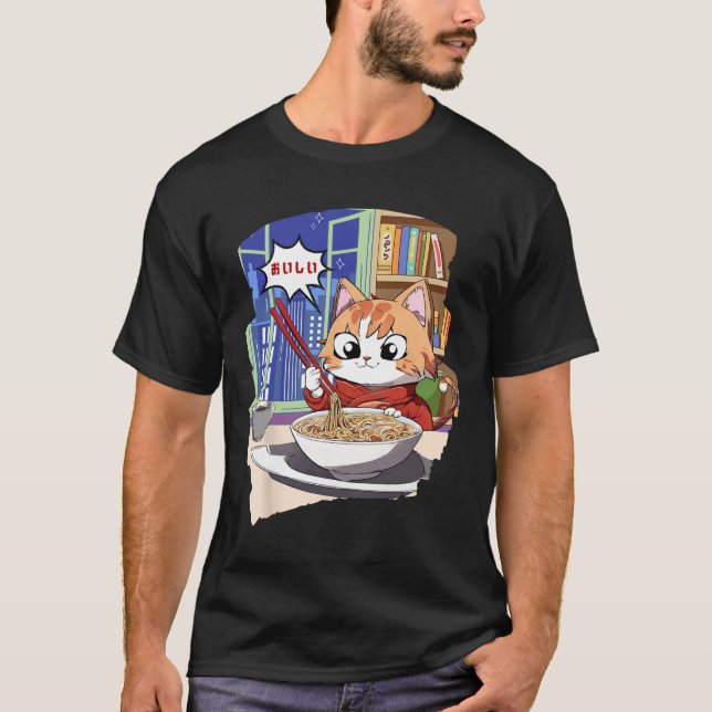 Camiseta Ramen Kawaii Cat Anime (Anverso)