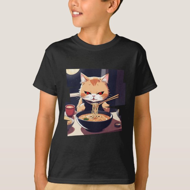 Camiseta Ramen Kawaii Cat Anime 1 (Anverso)