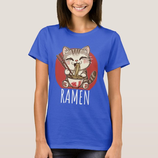 Camiseta Ramen Kawaii Japón Anime Manga Cat (Anverso)