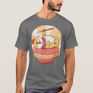Camiseta Ramen Kawaii Perro Anime Lindo Corgi Fideos Japone