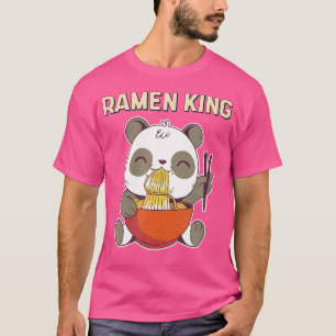 Camiseta Ramen King Anime Noodles Kawaii japonés Panda Ske