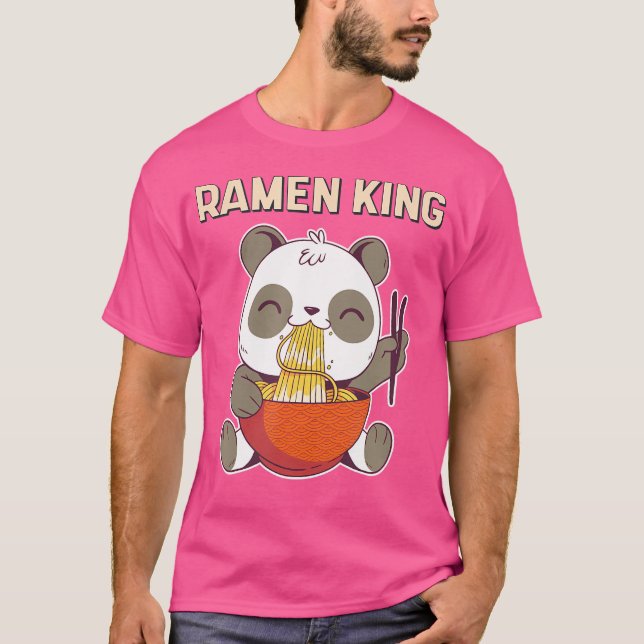 Camiseta Ramen King Anime Noodles Kawaii japonés Panda Ske (Anverso)