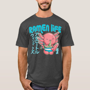 Camiseta Ramen Life Axolotl Kawaii Anime Comida Japonesa Ot