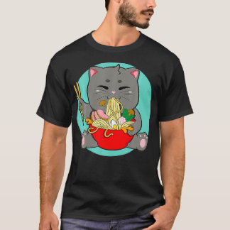 Camiseta Ramen Life Cute Cat Comer Ramen