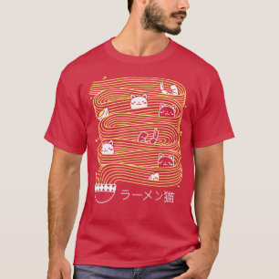 Camiseta Ramen Lines Minimalista plaza de gato por Tobe Fon