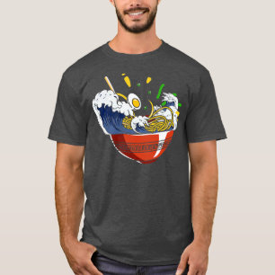 Camiseta Ramen Merchandise Ola japonesa Noodle Ramen