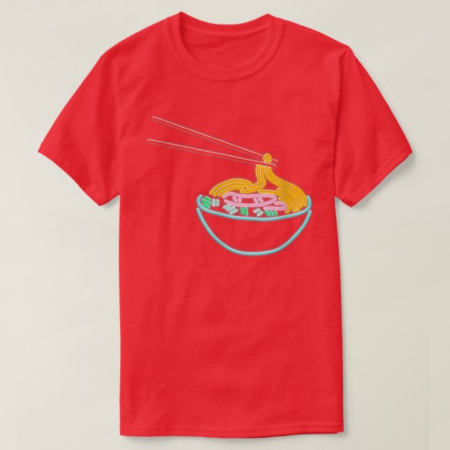 Camiseta Ramen Noodle Bowl Chopstick Retro (Diseño del anverso)